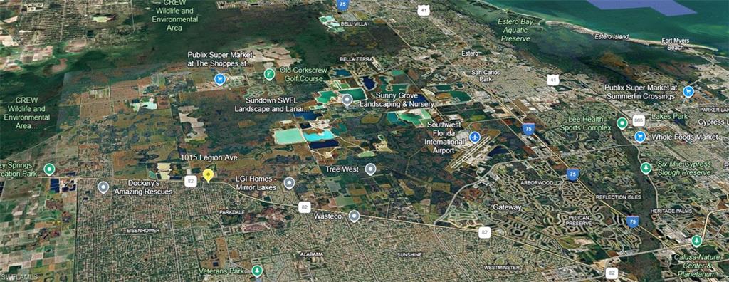 Aerial view of property's location