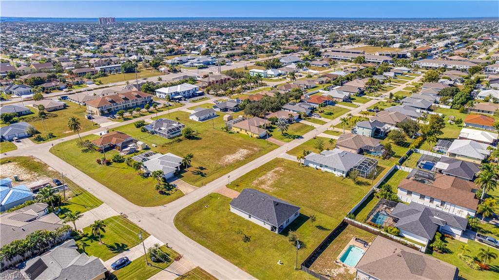 Aerial view of residential area