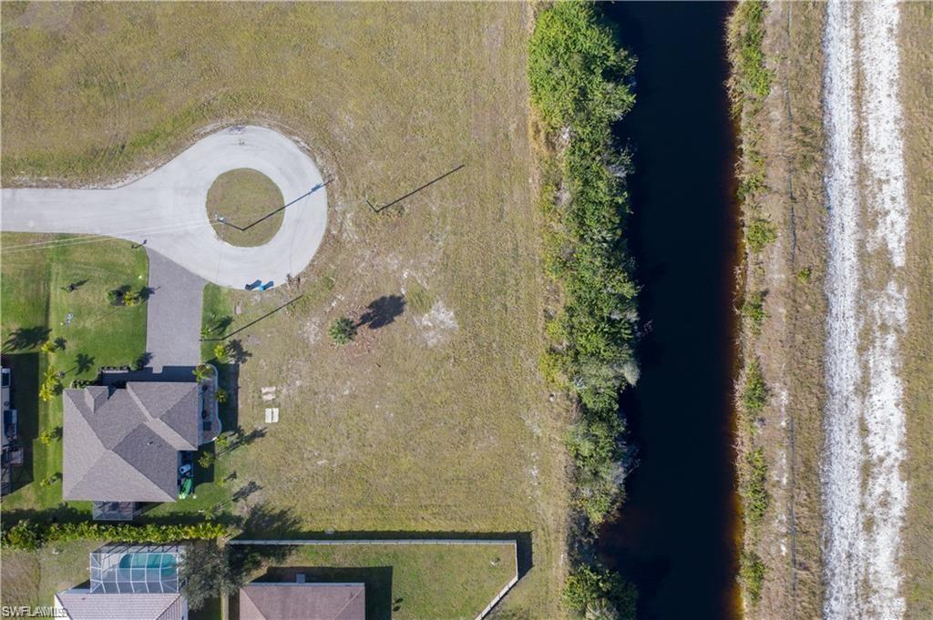 Aerial view of a nearby body of water