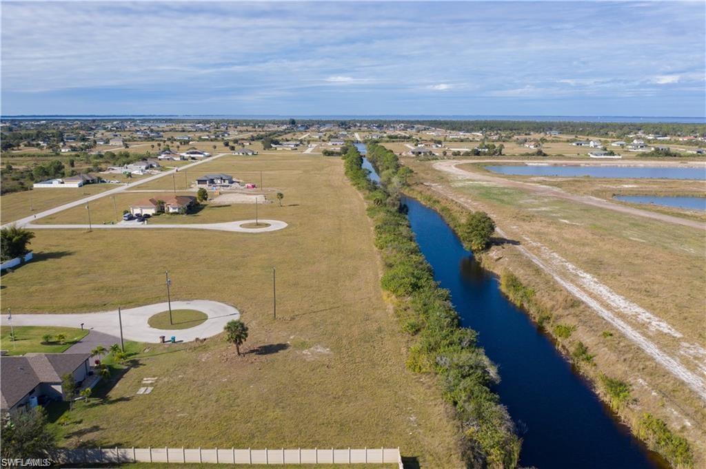 Bird's eye view of a nearby body of water