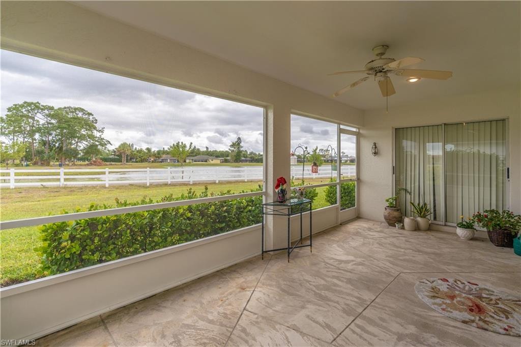Lanai with a water view