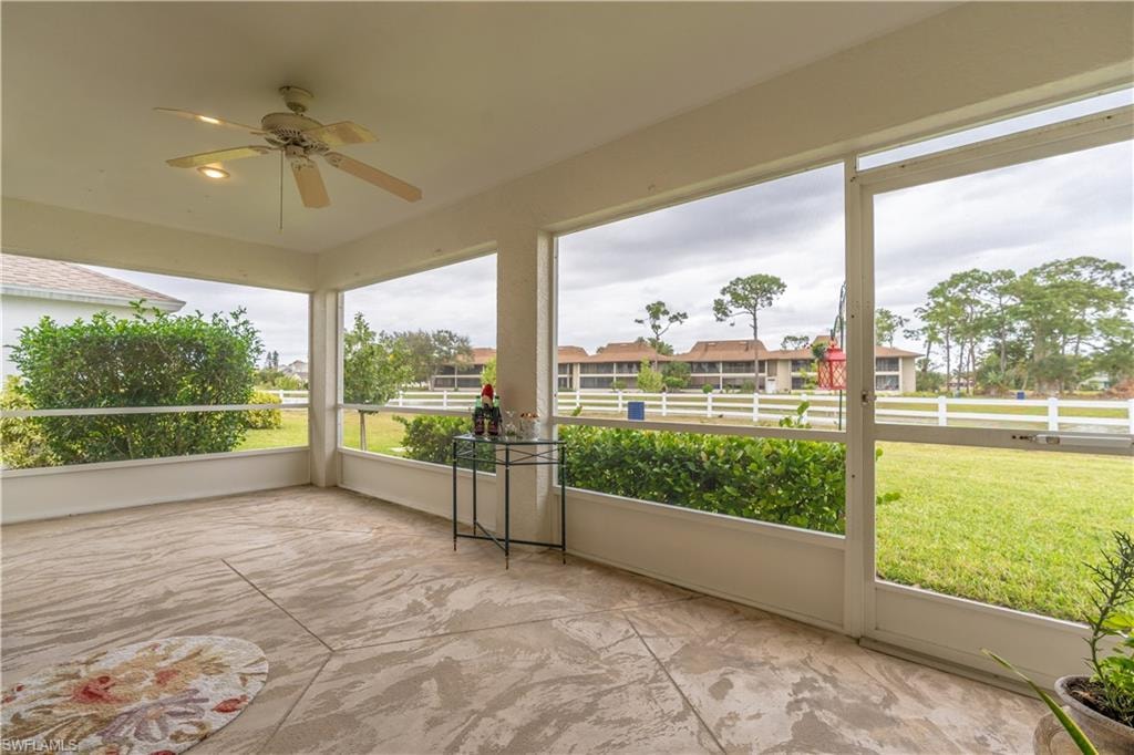Lanai with views of the walking trail