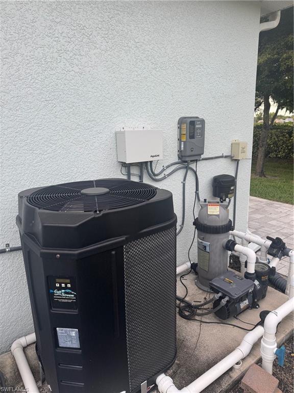 Pool equipment with electric heater and Aqua link system