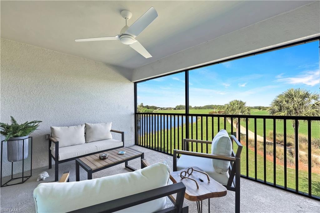 Primary lanai with golf & lake view