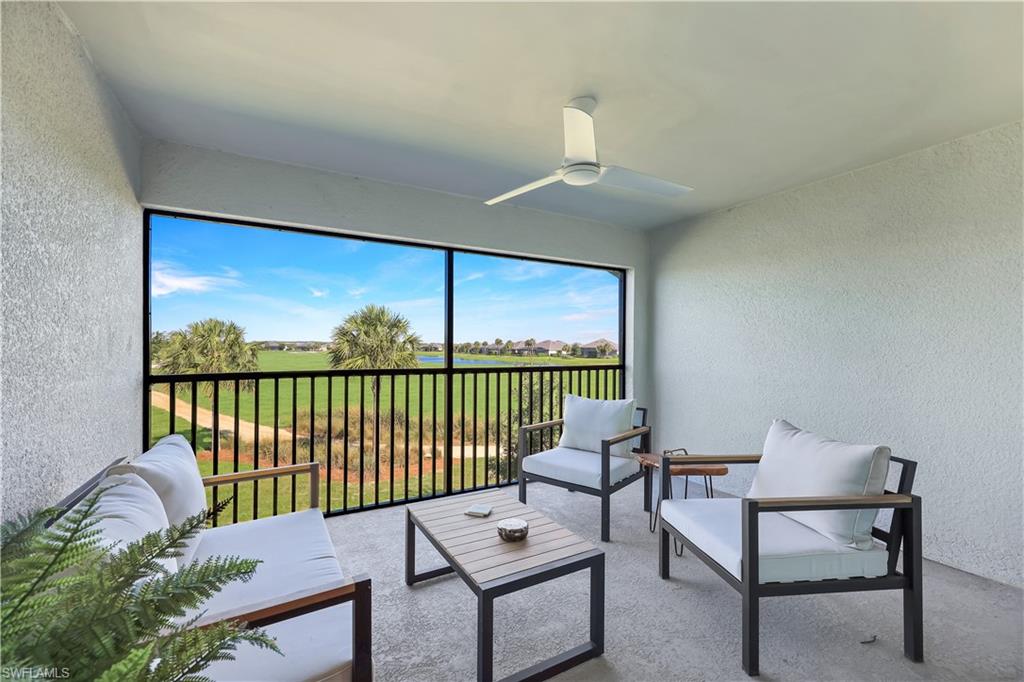 Primary lanai with golf & lake view
