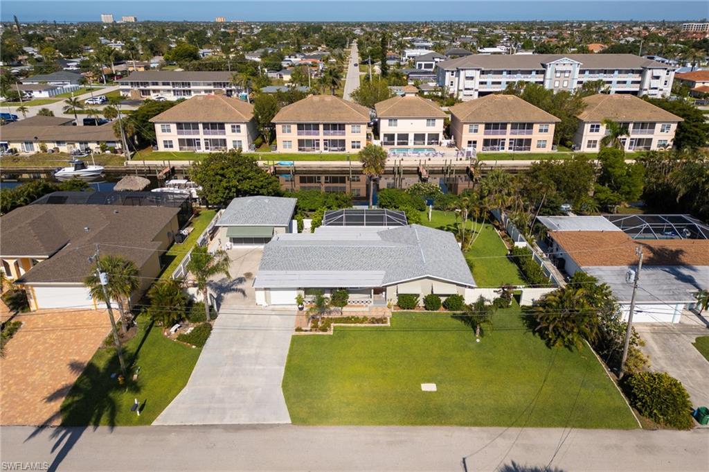 Aerial perspective of suburban area
