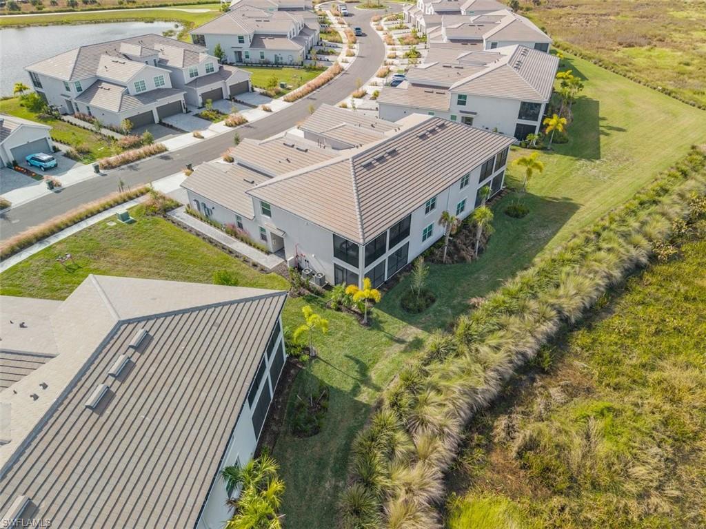 Aerial perspective of suburban area
