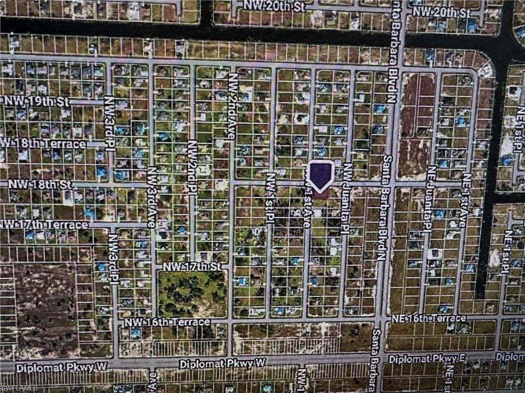 Aerial map of property and surrounding area