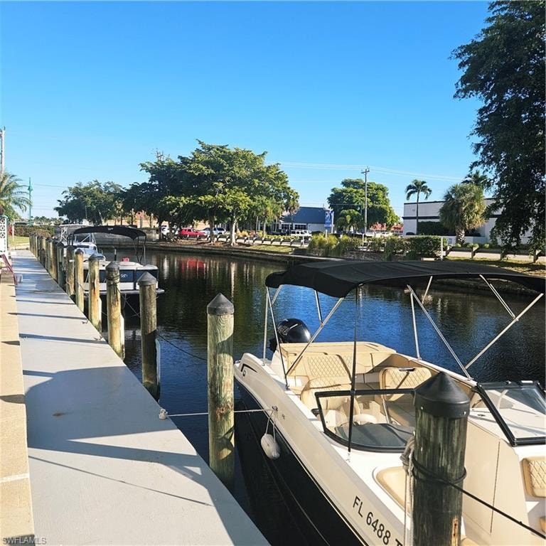 Dock with a water view