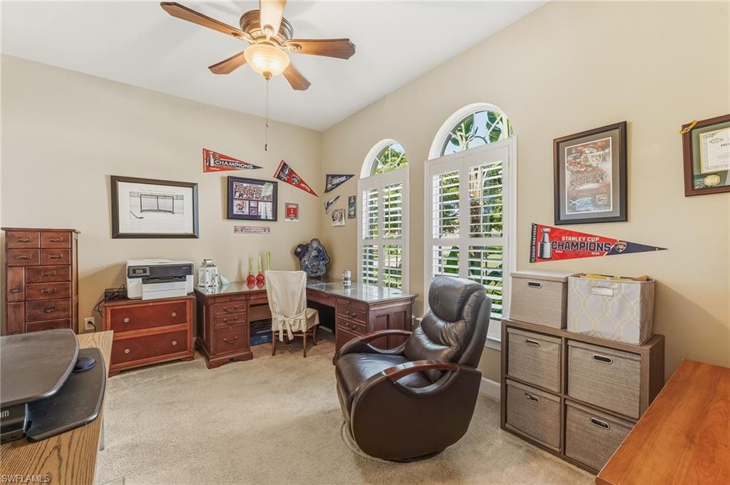 Spacious den/office at front of home, off the foyer with french doors.