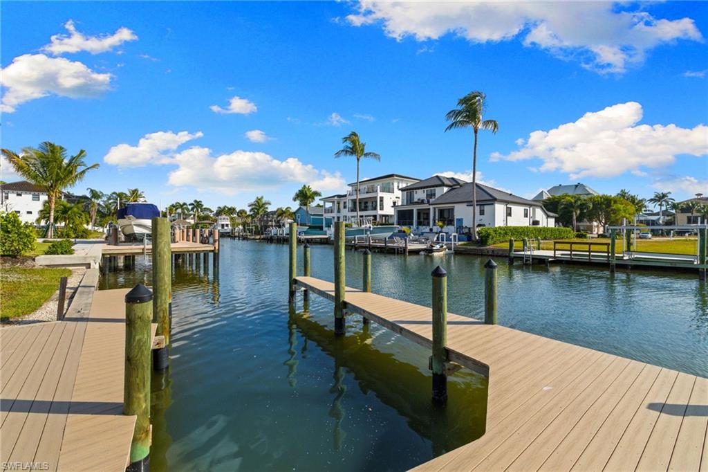 The dock and canal behind the property.
