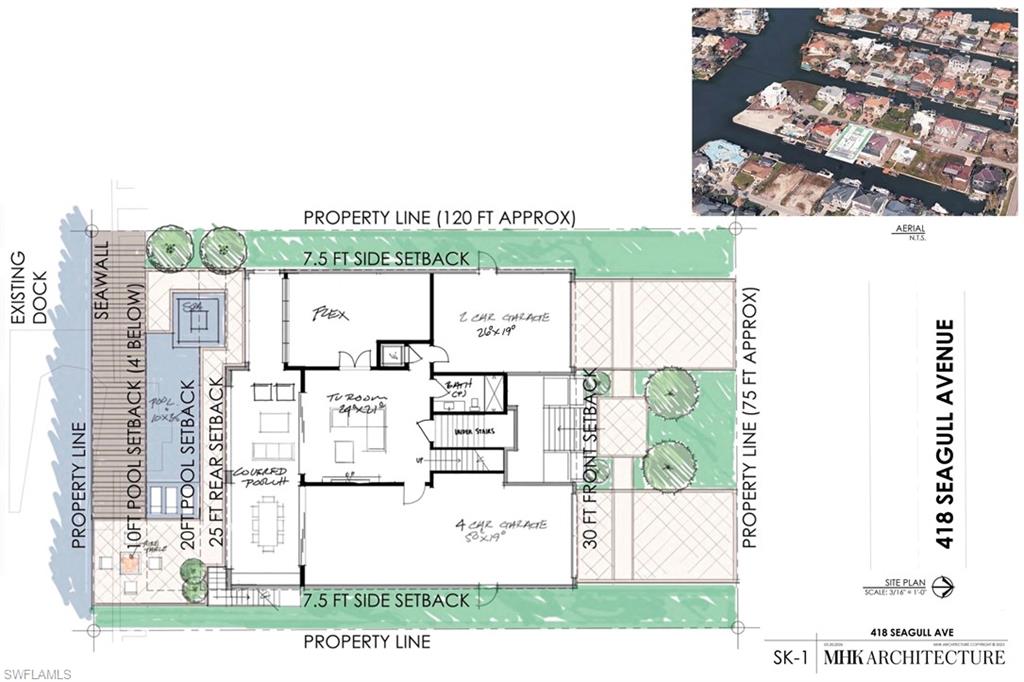 Ground level of the MHK floor plans of the proposed home.