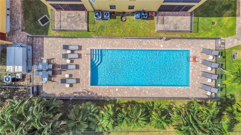 Aerial view of a pool area