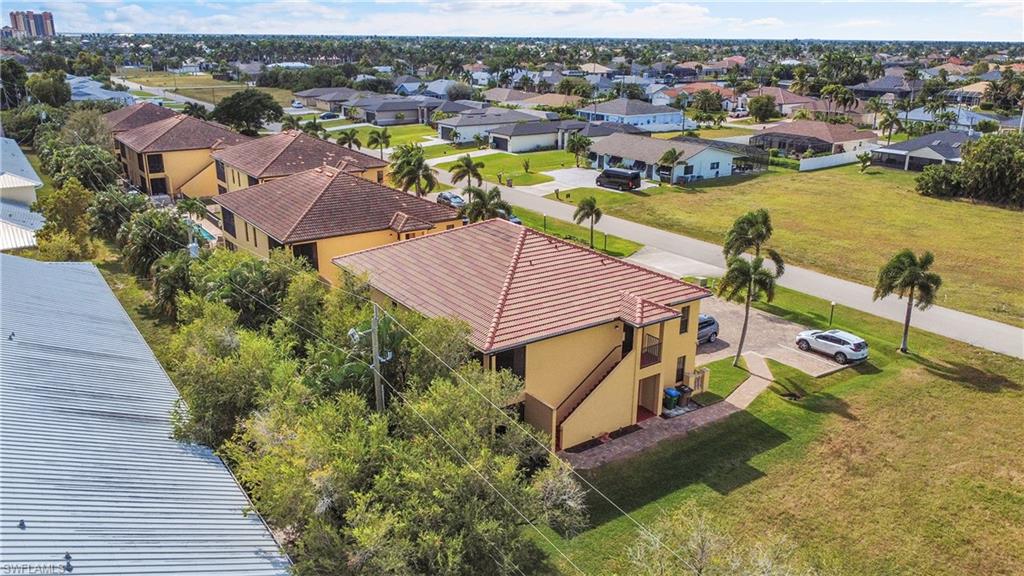 Aerial perspective of suburban area