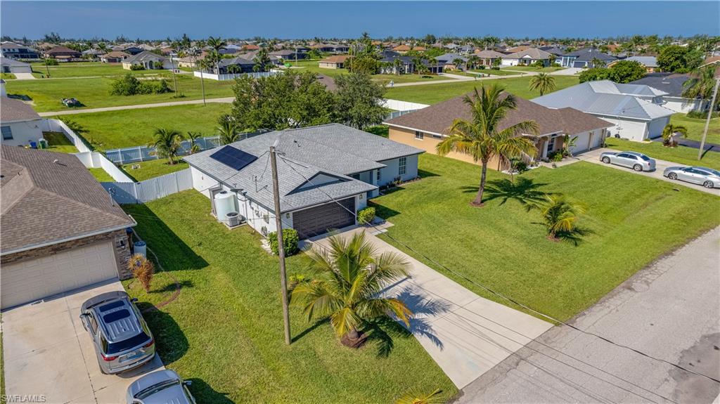 Aerial perspective of suburban area