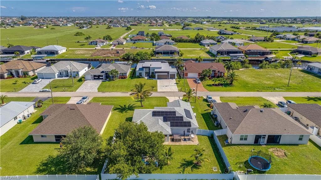 Aerial perspective of suburban area
