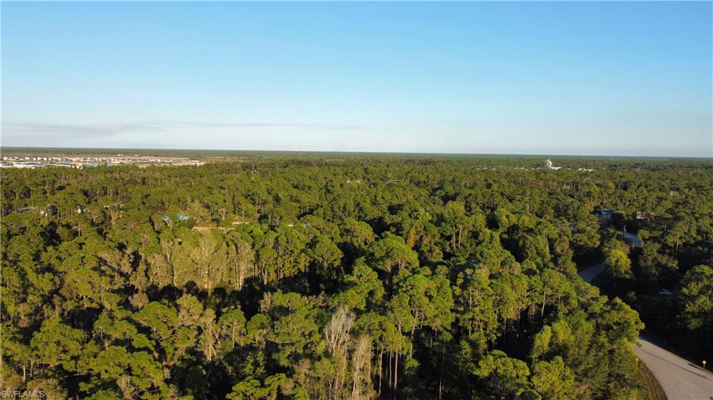 Aerial view of property's location with a forest