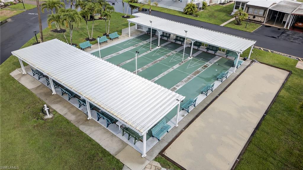 Bird's eye view of  Bocce and Shuffleboard
