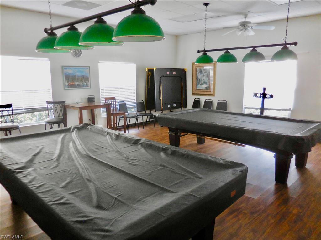 Game room featuring billiards table and ceiling fan
