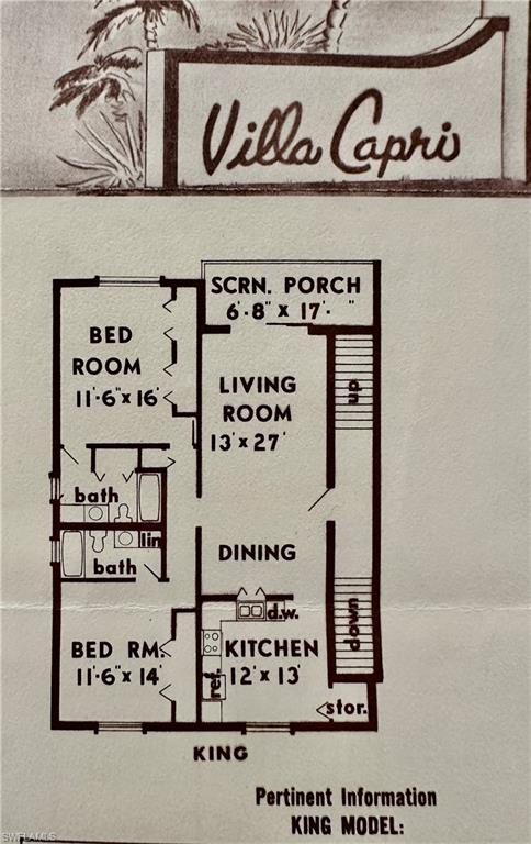 Condo Floorplan I-1 HAS Hurricane Replacement Windows and Custom Hurricanc Enclosed Lanai