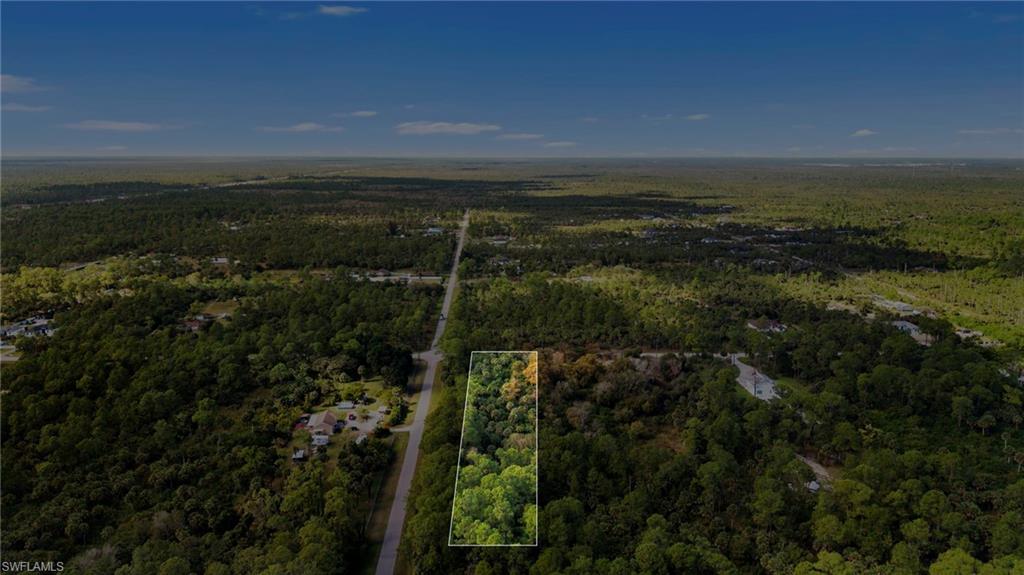 View of property location with a forest and property parcel outlined