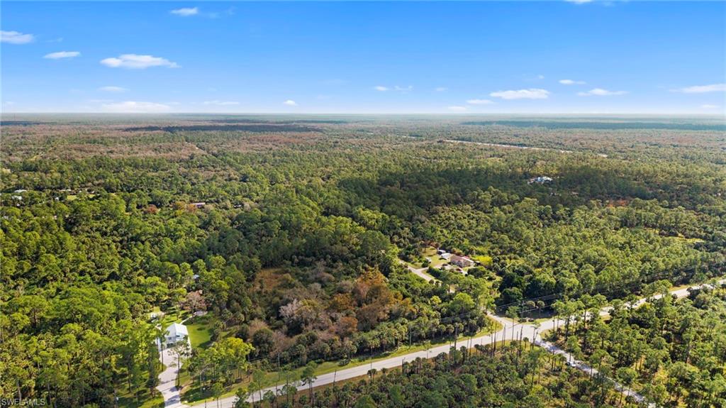 Drone / aerial view of a heavily wooded area