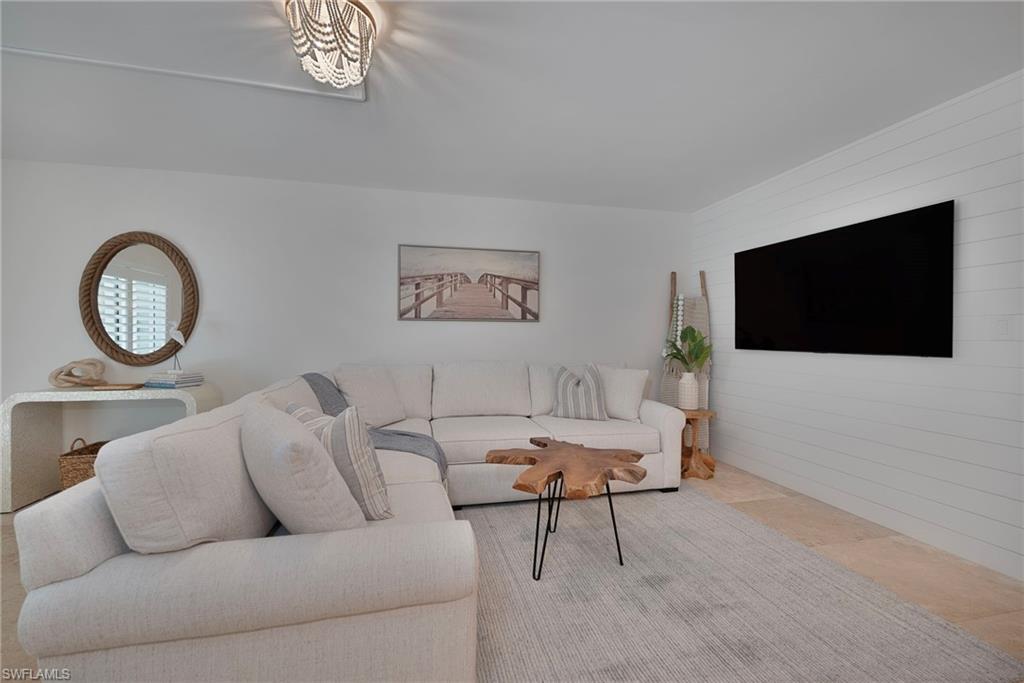 View of tiled living area