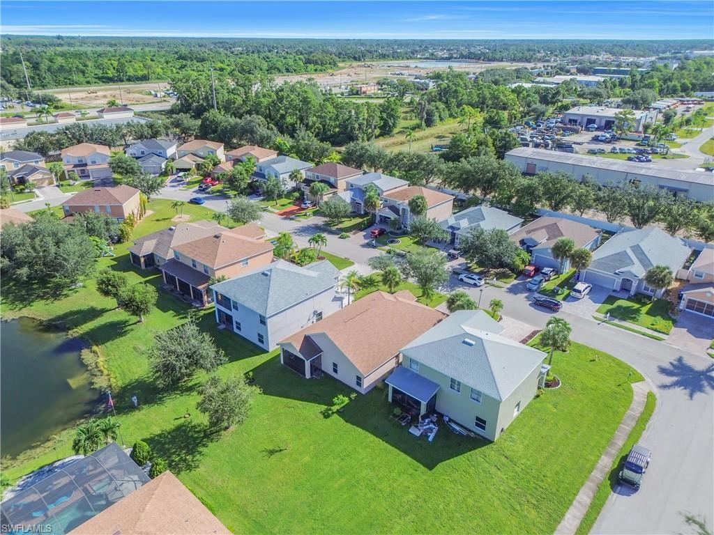 Aerial perspective of suburban area