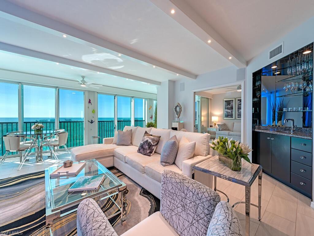 Large living area with gorgeous panoramic Gulf views
