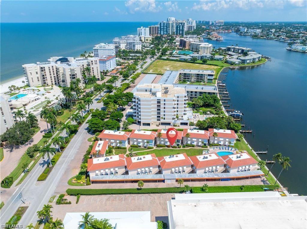View of urban area with a large body of water