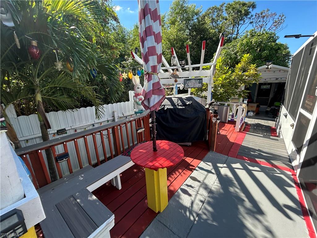 Deck with area for grilling
