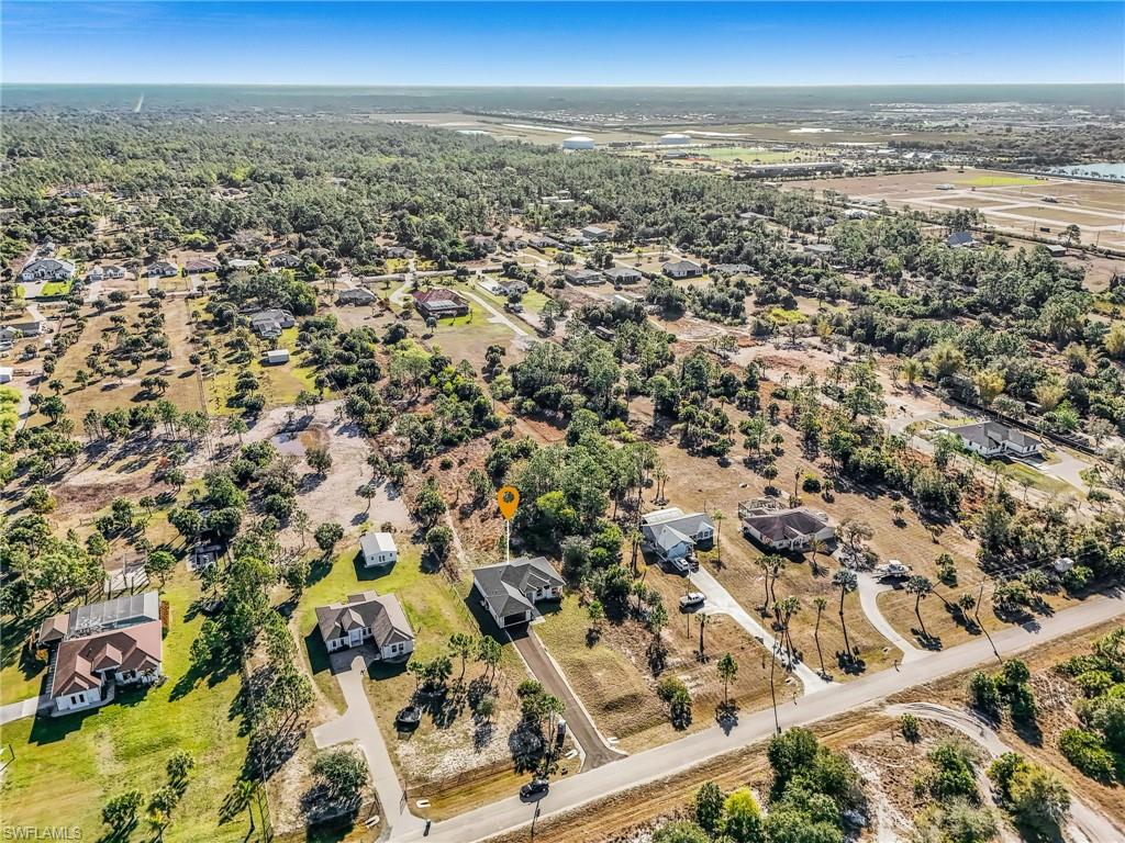 Aerial perspective of suburban area