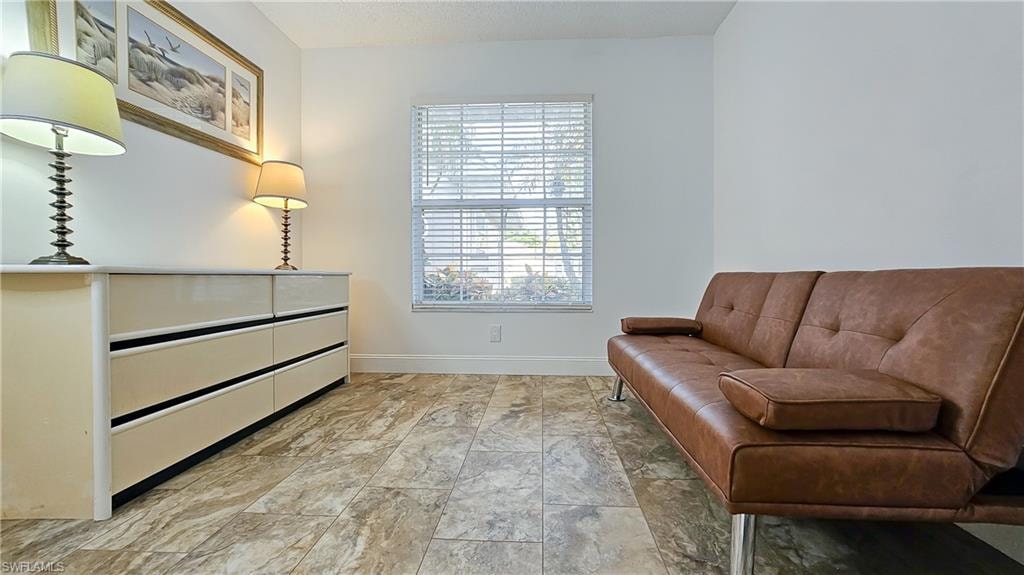 Living area with baseboards