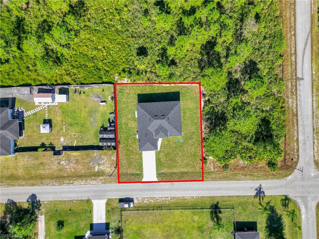Aerial view of property's location featuring property boundaries highlighted