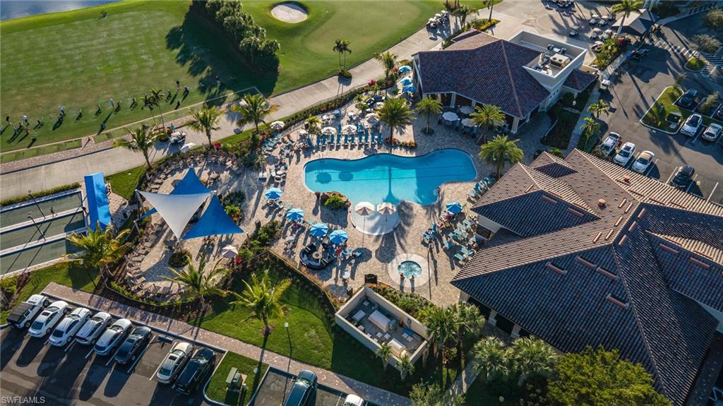 Resort-style pool, bocci courts, aqua range with Cabana Bar.