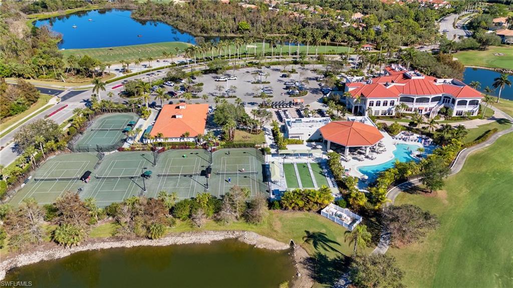 Aerial overview of property's location featuring a nearby body of water