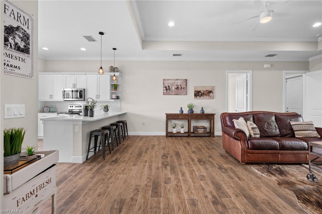 wood plank style tile throughout home