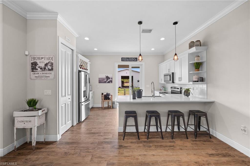 wood plank style tile throughout home