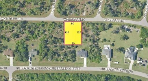 Aerial map of property and surrounding area