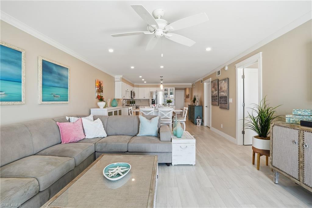 Living room/kitchen area - virtually enhanced