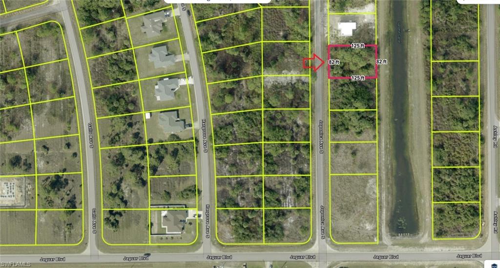 Aerial view of property's location with property boundaries highlighted