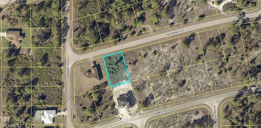 Aerial view of property's location with property boundaries highlighted