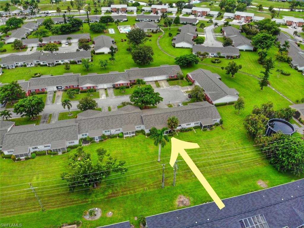 Aerial view of residential area
