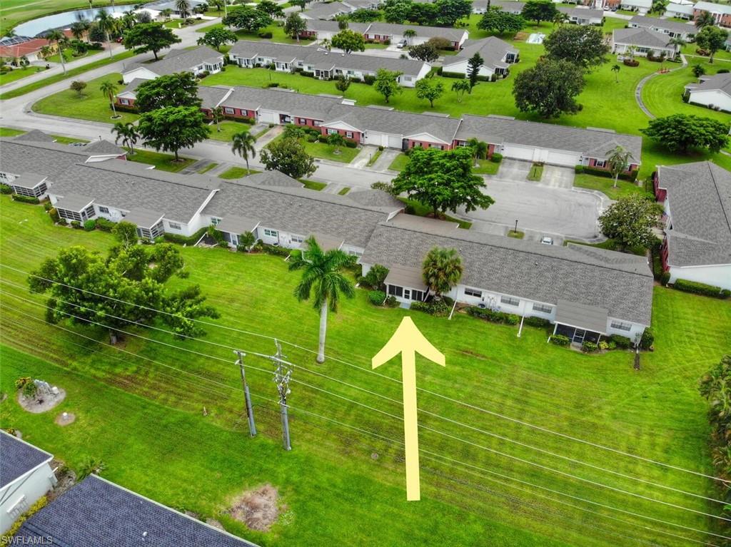Aerial view of residential area