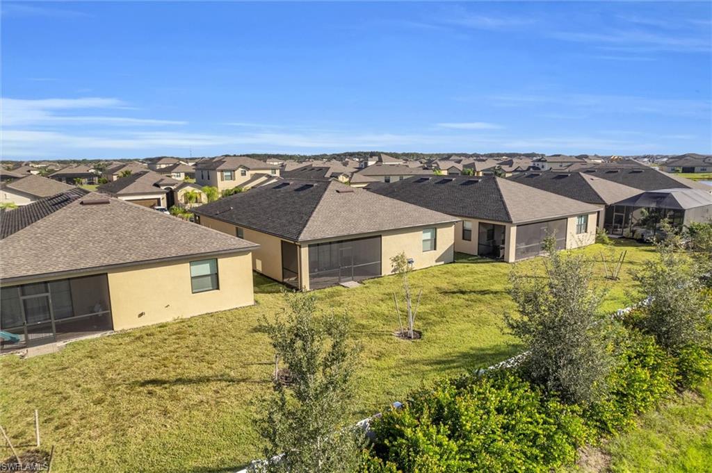 Aerial perspective of suburban area