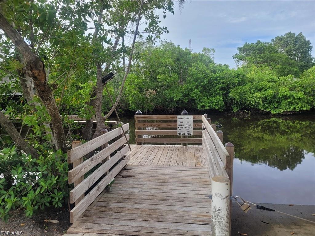 Dock with a water view