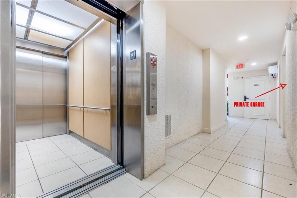 Entrance from garage to elevator few steps away