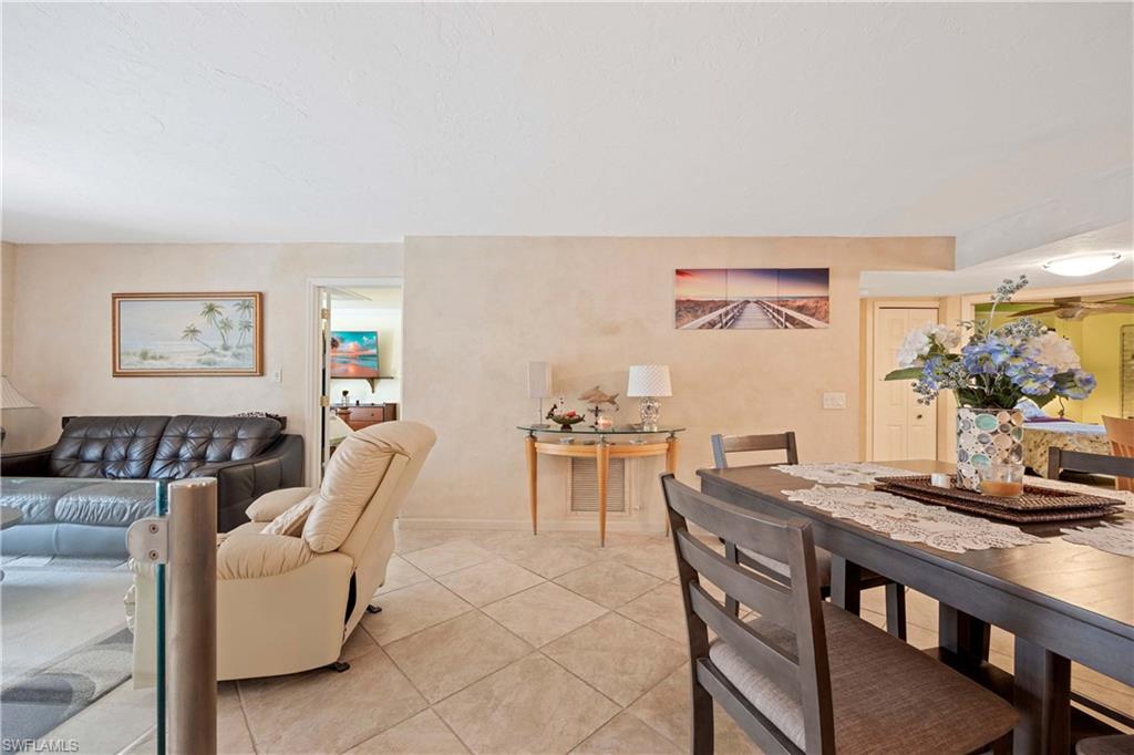 View of tiled living room