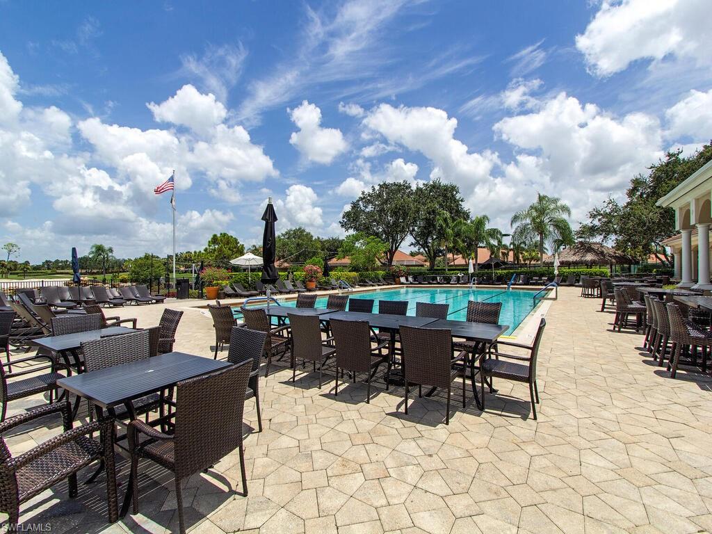 Pool with a patio area