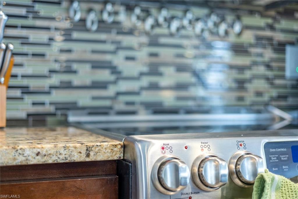 Detailed view of stainless steel electric stove